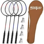 KH 2-4 Player Badminton Rackets Set for Adults Kids,Lightweight & Sturdy,Indoor Outdoor Sports Backyard Game,Racquets,Shuttlecocks & Carry Bag Included