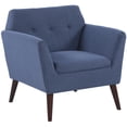thumbnail image 2 of HOMCOM Traditional Living Room Chair, Armchair with Button Tufted Polygonal Straight Back, Single Sofa with Thick Padding, Blue, 2 of 8