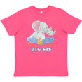 thumbnail image 3 of Inktastic Big Sis Cute Elephants with Moon and Stars Youth T-Shirt, 3 of 5