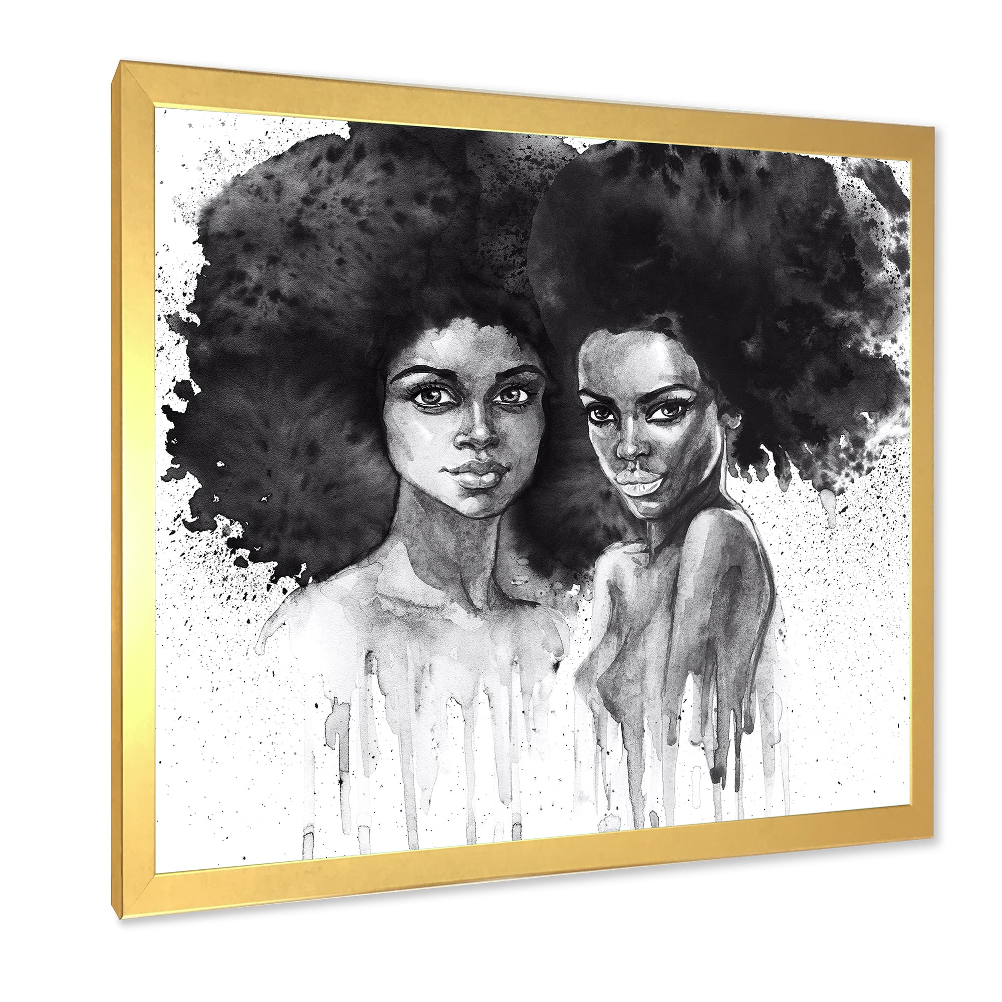 Designart 'Portrait of Afro American Woman XI' Modern Framed Art Print