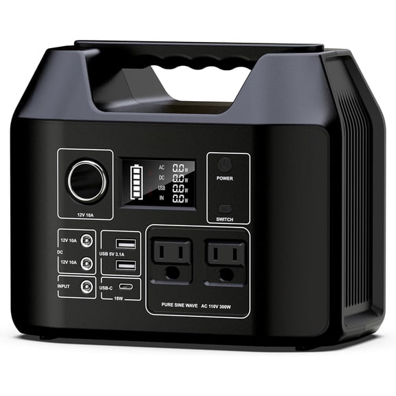 SinKeu 300W Portable Power Station 256Wh LiFePO4 Battery Bank Power Bank Outdoor Camping AC DC Solar Generator