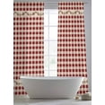 thumbnail image 4 of Country Red Buffalo Plaid Sheer Curtains 2 Panels Set Retro Star Berries Vine Linen Texture Sheer Window Curtains Light Filtering Rod Pocket Voile Drapes for Bedroom Living Room 52"X84", 4 of 8