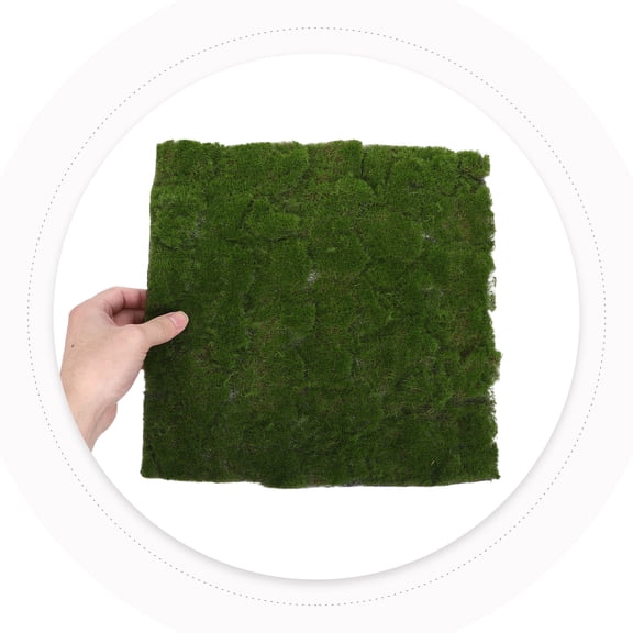 LOLIPPYY 2-Pack Artificial Moss Sheets Green Faux Grass Rug for Indoor and Outdoor Decoration