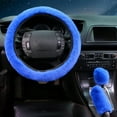 thumbnail image 4 of Fairnull 3Pcs/Set Car Steering Wheel Cover Breathable Comfortable Easy to Install Fluffy Plush Steering Wheel Cover with Handbrake Gear Lever Covers for Women Girls, 4 of 9