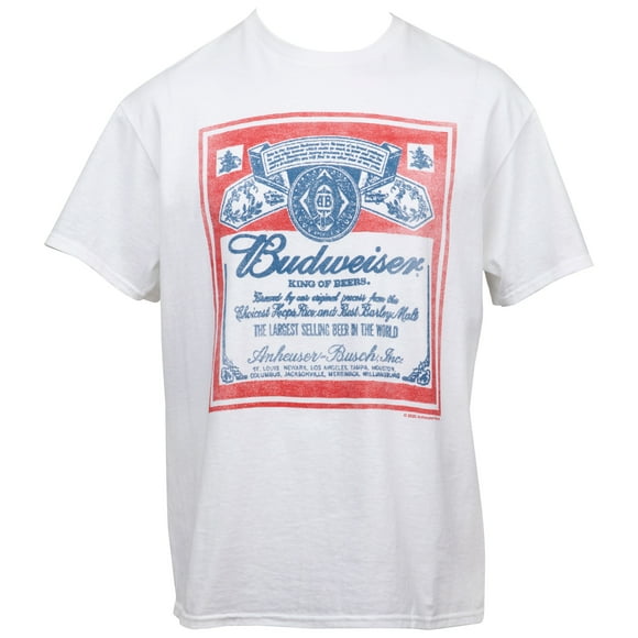 Budweiser Roi des Bières Vintage Étiquette T-Shirt-XLarge