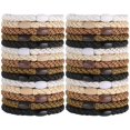 thumbnail image 3 of Corbatas para mujeres y niñas, Funtopia 30 unidades de bandas elásticas para el cabello, coleteros para cabello grueso, sin daños, sin arrugas, elásticos para el cabello (negro/marrón/blanco/beige/caf, 3 of 4