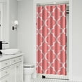 thumbnail image 2 of Small Stall Narrow Shower Curtain 36"W x 72"L – Tropical Bohemian Leaves, Mid-Century Abstract Boho Botanical Bathroom Decor, Vintage Floral Palm Leaf Pattern, Rustic Tribal Folk Style, 2 of 5