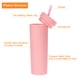 thumbnail image 3 of Vaso delgado con tapas y pajitas 16Oz Rosa Unique Bargains Doble Pared Plástico para Frías Calientes Bebidas, 3 of 6