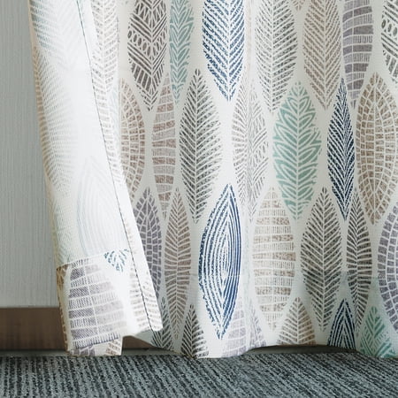95&#34;x40&#34; Hotaru Leaf Print Semi-Sheer Grommet Curtain Panel - No.918