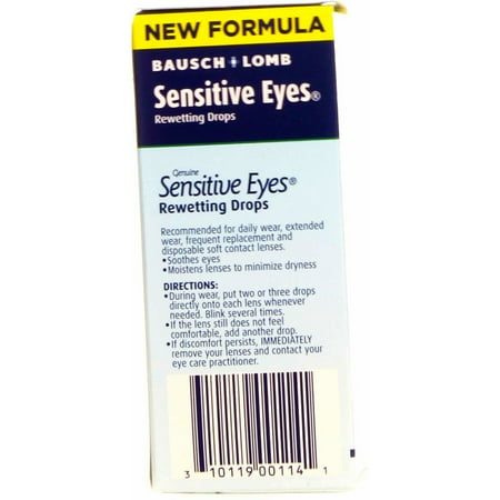 Sensitive Eyes Drops For Rewetting Soft Lenses To Minimize Dryness - 1 Fl Oz (30 Ml), 6 Pack