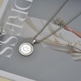 thumbnail image 3 of Conjunto de joyas con cara sonriente, collar con cara sonriente bañado en blanco Melos, 3 of 5