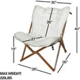 thumbnail image 2 of YEXJ Indoor Wood Butterfly Folding Accent Chair, Perfect for Dorm Rooms, Bedrooms, and Living Rooms, Use for Reading, Writing, Studying, Gaming, and Movies, White, 2 of 5