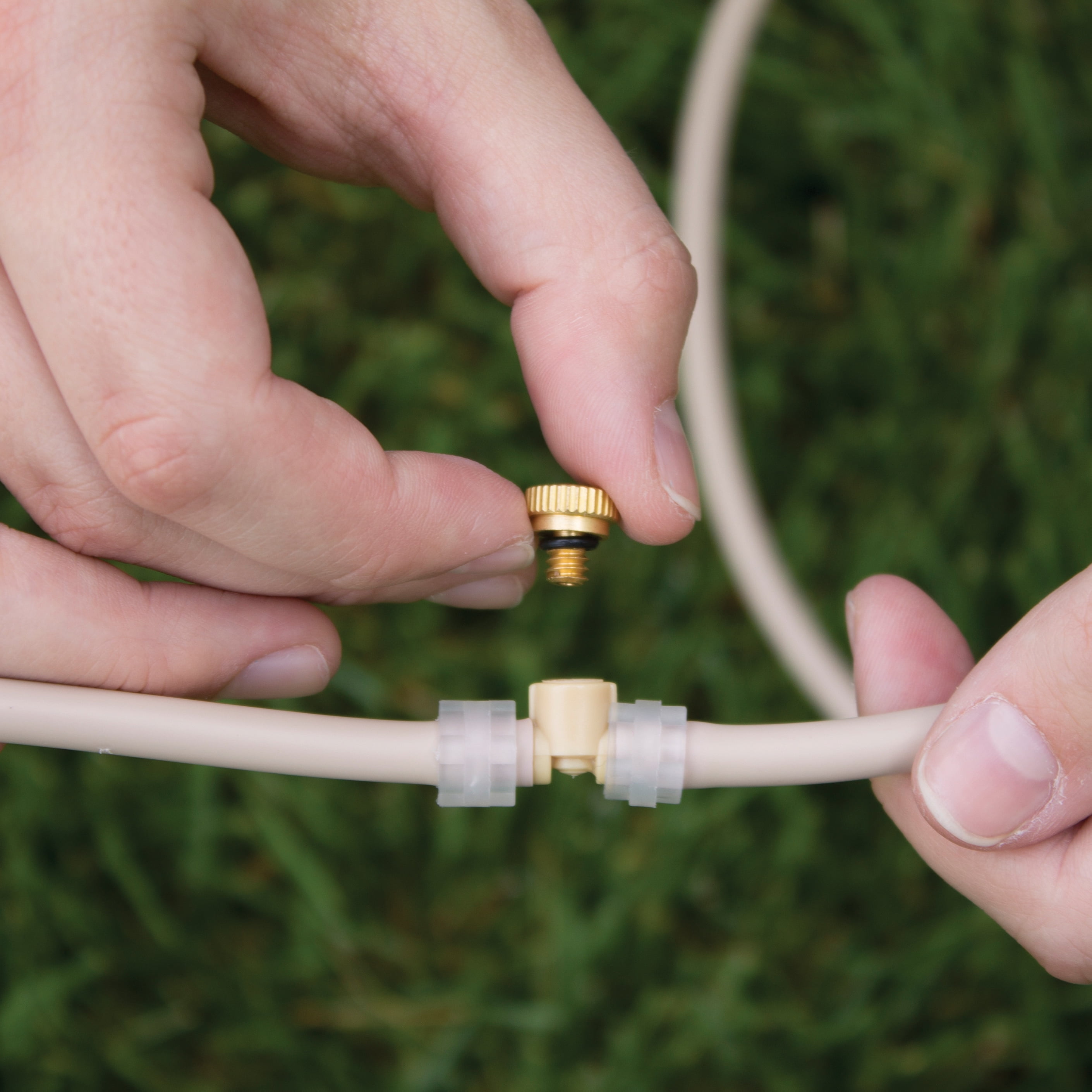 Orbit Portable Mist Water Cooling System, Beige, Durable Plastic Material, 12' Long