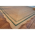 thumbnail image 2 of 2.6x9 Ft Green Border Premium Scalloped Jute Rug – Handcrafted Natural Braided Carpet for Living Room, Bedroom, Entryway – Boho Home Decor, 2 of 5