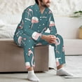 thumbnail image 7 of Susaid Flamingo Print Men's Long Sleeve Pajama Set, Two-Piece Button-Down Loungewear PJs Set, Comfortable Sleepwear for Relaxation-Medium, 7 of 7