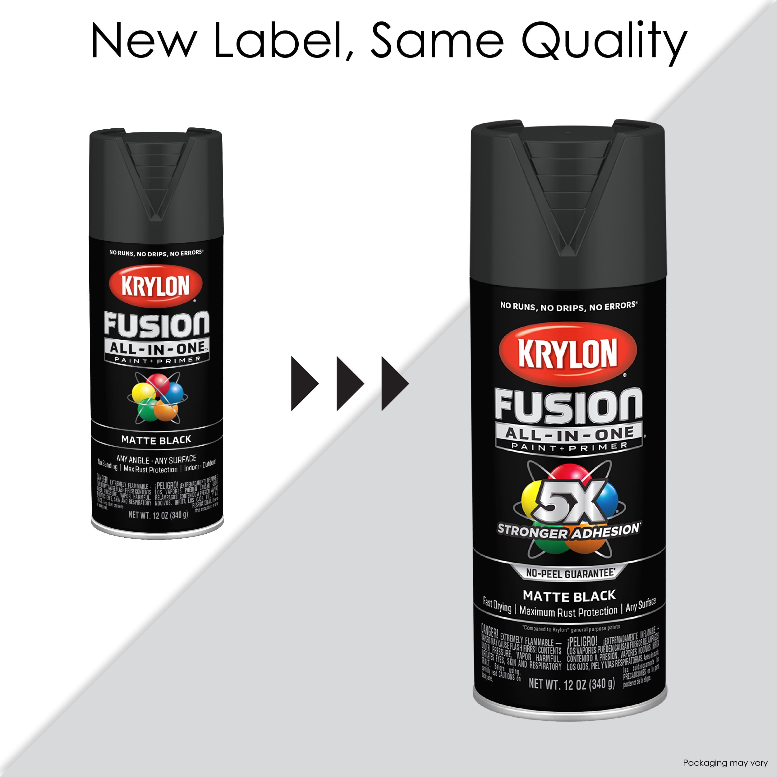 Krylon K02732007 Krylon Fusion All-In-One Black Matte 12 oz. Spray Paint,  Multi-Surface, (1 Piece, 1 Pack) 