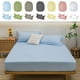 thumbnail image 1 of Juego de Funda de Cama de Color Liso, Cómodo Material de Poliéster, Sábana Bajera Ajustable y Fundas de Almohada Suaves y Transpirables, Fácil de Limpiar, Ideal para Dormitorio o Habitación de Invita, 1 of 7