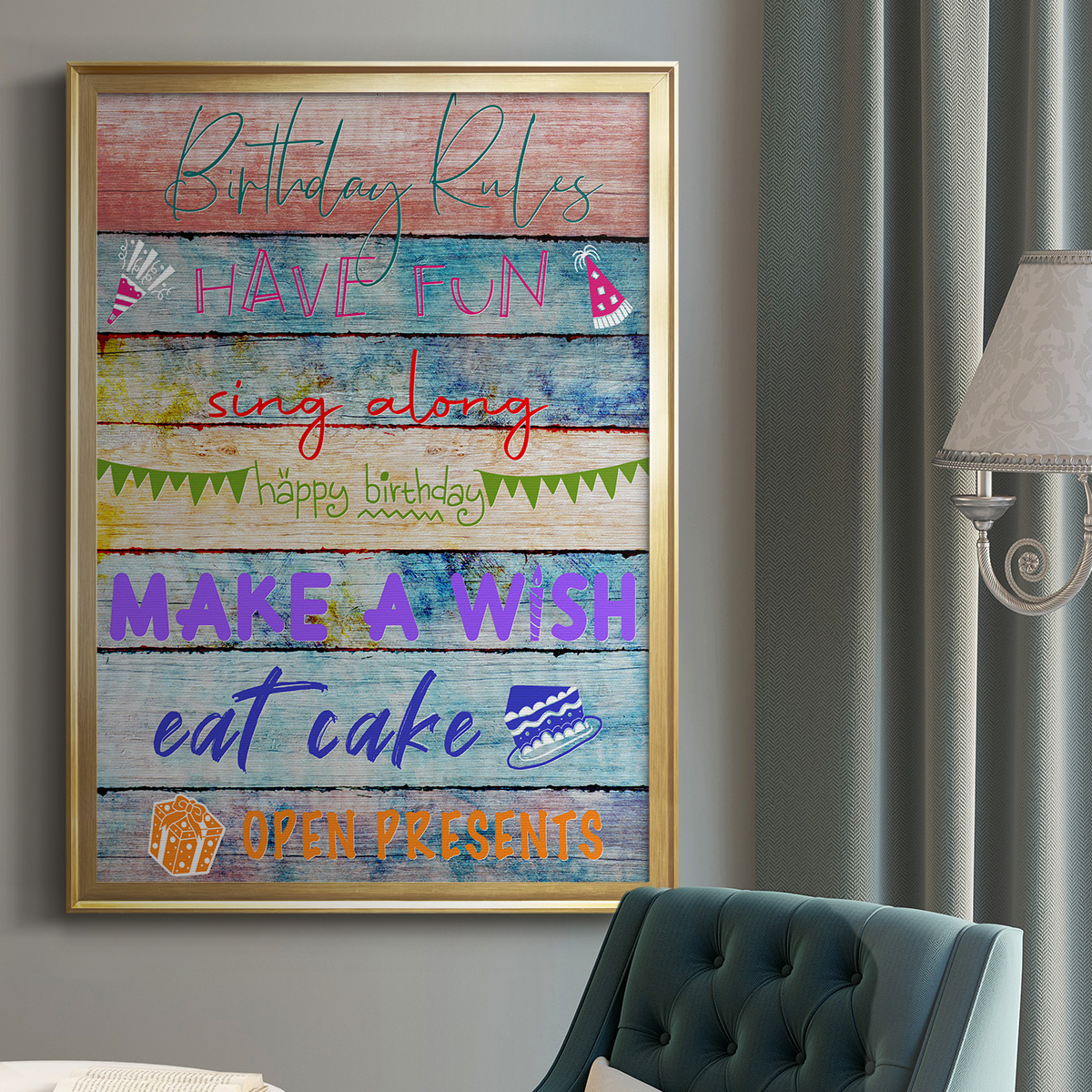 Birthday Rules Premium Framed Print - Ready to Hang