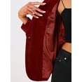 thumbnail image 5 of DARING DIVA Women's Velvet Office Coat Solid Shawl Collar Blazer S Red, 5 of 6