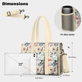 thumbnail image 5 of Teacher Tote Bag,Pioneer Flower Floral Print Pattern Teacher Utility Tote Bag,Large Work Tote Bags for Women with Multiple Pockets,Top Zipper Closure,13.8x10.6x6.7 Inch, 5 of 5