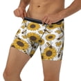 thumbnail image 3 of Salouo Sunflowers and Bees Pattern Men's Boxer Briefs, Soft & Breathable Underwear Elastic Waistband Briefs for Men,1-Pack, 3 of 7