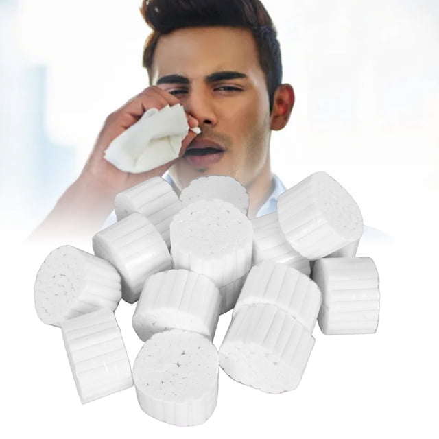 1000 Pcs Rouleaux de Coton Très Absorbants pour Saignements de Nez, Matériau en Pur Coton, Rétention de Forme, Faciles à Utiliser, 1000 Pcs avec Pinces