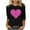 Black1, variant on Lmnyox Women's 3/4 Sleeve T Shirt for Women Valentine's Day Heart Graphic Shirts Crew Neck Casual Tees Tops