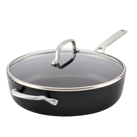 Sartén saute KitchenAid de aluminio anodizado duro, apta para inducción, antiadherente, 5 L