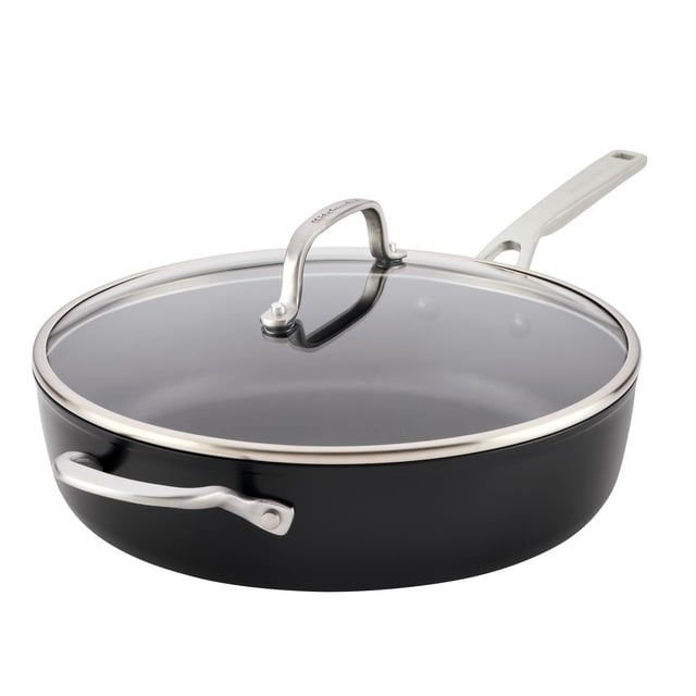 Sartén saute KitchenAid de aluminio anodizado duro, apta para inducción, antiadherente, 5 L