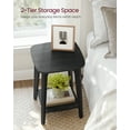 thumbnail image 2 of Side Table, Small Square End Table with Lower Shelf, Nightstand for Small Spaces, Charcoal Gray, 2 of 5