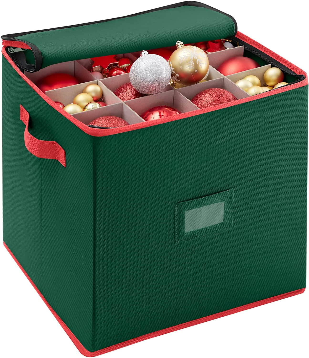 Lifewit Christmas Ornament Storage Container with Dual Zipper Closure