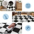 thumbnail image 6 of Garvee 3'x5' Modern Checkered Area Rug Washable Rug, Soft Low Pile Non Slip Diamond Carpet Plaid Print Rug for Living Room Bedroom Dining Room, Black, 6 of 6