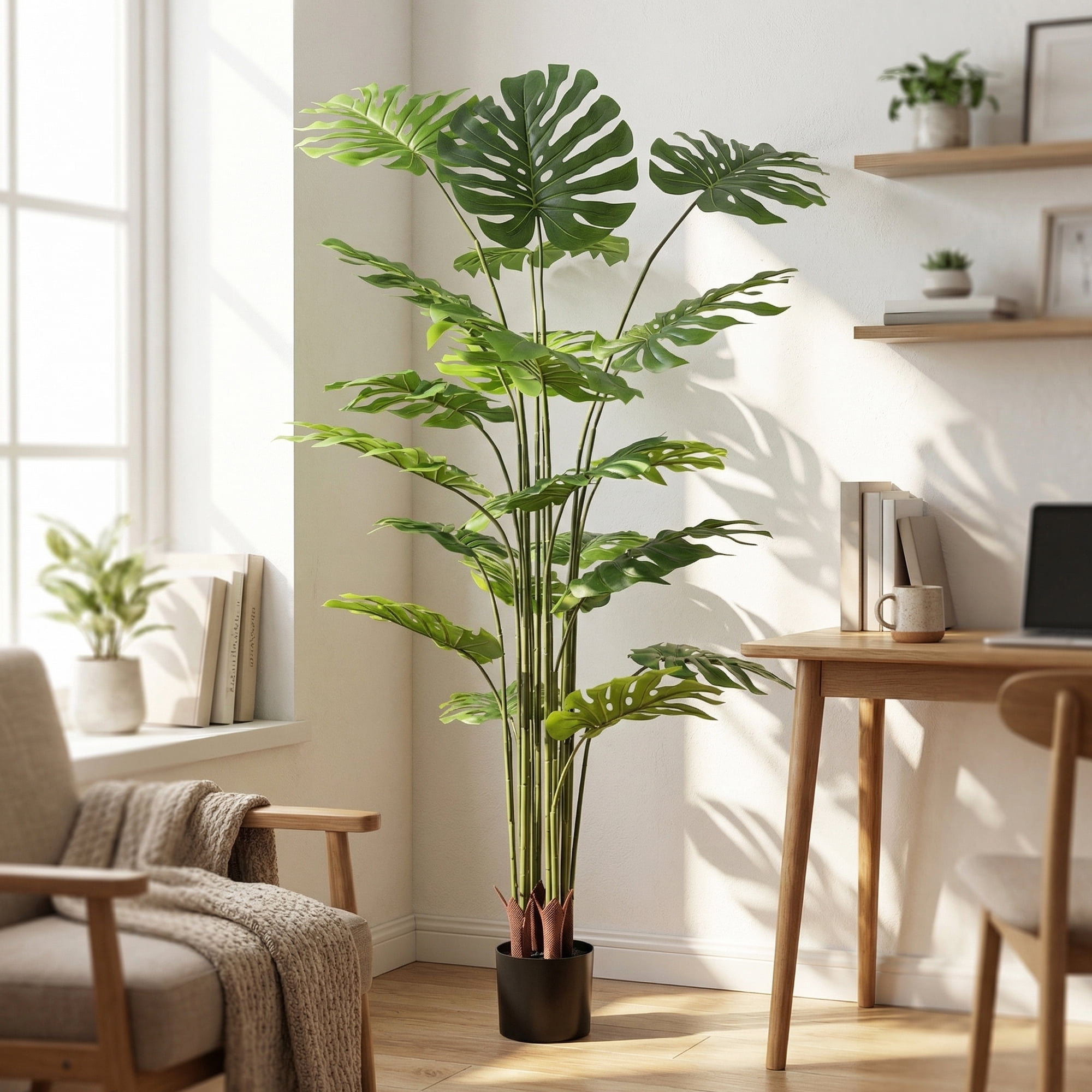 Easy4Home 6FT Artificia Plant Fake Tropical Potted Tree Indoor Faux Floor Plant for Home Office Decor