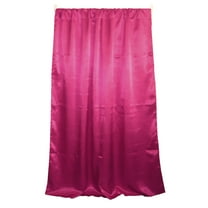 Shiny Satin Solid Single Curtain Panel Drapery 58 Inch Wide Hot Pink