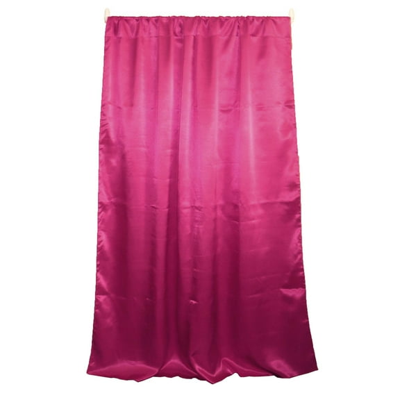 Shiny Satin Solid Single Curtain Panel Drapery 58 Inch Wide Hot Pink
