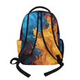 thumbnail image 3 of SEANATIVE 17 Inches Kids Backpack Cute School Bag Stylish Book Bag Back to School Essential Casual Daypack for Elementary Middle School Boys Girls, Fire Print Blue Orange, 3 of 7