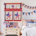 thumbnail image 5 of Independence Day Kitchen Curtains Valances 3 Piece Set, Flag Day Retro Blue Red Star Fireworks Stripes Rod Pocket Tier Curtain and Valance Drapes for Small Window 36 Inch Length for Bedroom Cafe, 5 of 9