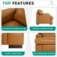 thumbnail image 4 of Naomi Home 3 Piece Glam Leather Folding Living Room Set Tan, 4 of 8