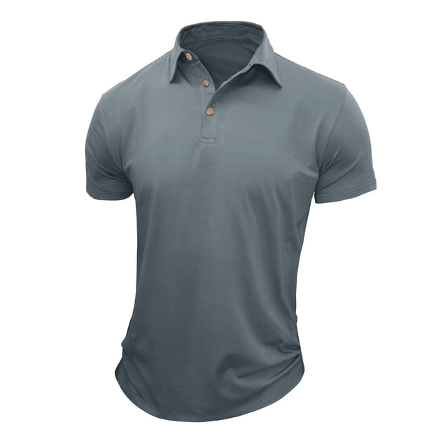 pstuiky camisetas para hombre, Camiseta de manga corta para hombre, estilo informal, lisa, con cuello vuelto y botones camisas casuales para hombre m