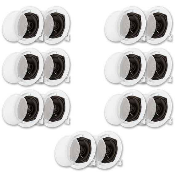 Acoustic Audio R191 In Ceiling / In Wall Speaker 7 Pair Pack 2 Way Home Theater Flush Mount
