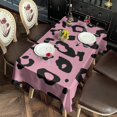 thumbnail image 3 of Pink and Black Of Leopard Print Rectangle Tablecloth 60"x102",Waterproof Polyester Rectangle Table Cloth, Wipeable Spillproof Polyester Tablecloth for Dining, Camping, Indoor and Outdoor, 3 of 6