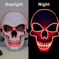 thumbnail image 5 of Máscara KAIYANG de esqueleto de Halloween con luz LED y 3 modos de flash color rojo, 5 of 5