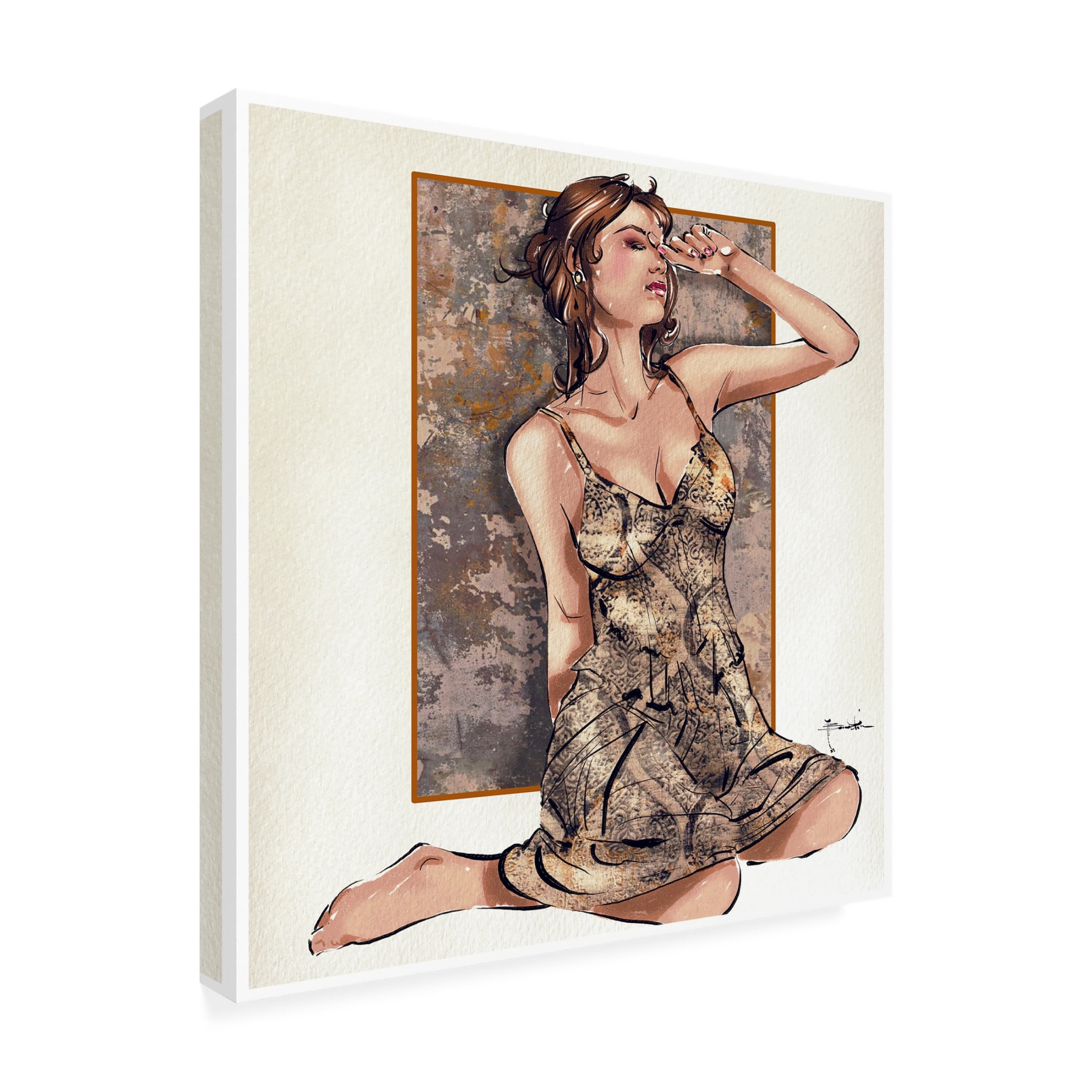 Canvas Wall Art - TMBorenstein 'Carpet Bag' Wall Art for Living Room, Bedroom, or Office Décor by Trademark Fine Art - 35 x 35 Inches