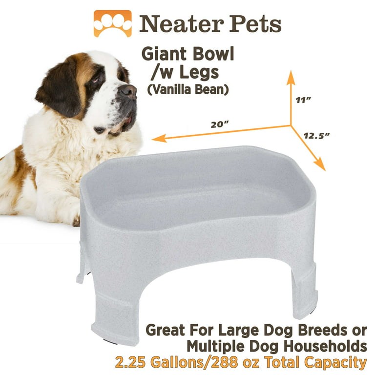 Neater Pet Brands Giant Bowl with Leg Extensions Huge Jumbo Trough Style Dog Pet Water Dish (225 Gallons, Vanilla Bean)