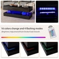 thumbnail image 3 of JOIVI LED Coffee Table with 2 Storage Drawers, 47" High Gloss Coffee Table, 2 Tiers Rectangle Center Table, 16-Color LED Lights, Black, 3 of 8