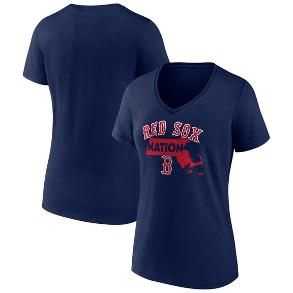Women's Navy Boston Red Sox Hometown Nation V-Neck T-Shirt