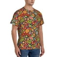 thumbnail image 4 of Yiaed Hippie Peace Love Print Mens Short Sleeve Tight Fit T-Shirt, Crewneck Casual Tee-Small, 4 of 5