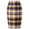 thumbnail image 2 of qolati Skirts for Women 2024 Trendy High Waist Plaid Skirt Elegant Bodycon Pencil Wool Mini Skirts, 2 of 9