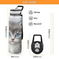 thumbnail image 3 of Sports Water Bottle 1000ML Tritan Food Grade Clear Water Bottle Fitness Outdoor Sports Bike Grayish-black Cat, 3 of 7