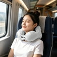 thumbnail image 5 of Press - to - Inflate Inflatable U - Shaped Neck Pillow, Portable Waterproof Travel Support Cushion, Firm Breathable Cozy PVC Material for Travel Office Rest,Gray, 5 of 6